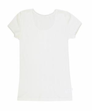Overholdelse af Økonomi Mantle Lækker og luftig hvid t-shirt. Joha. 85% uld-15% silke.